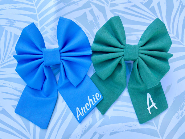Personalised Green Sailor Bow