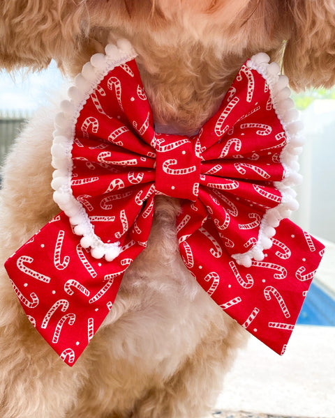 Candy Cane Sailor Bow