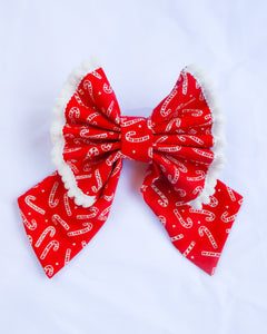 Candy Cane Sailor Bow