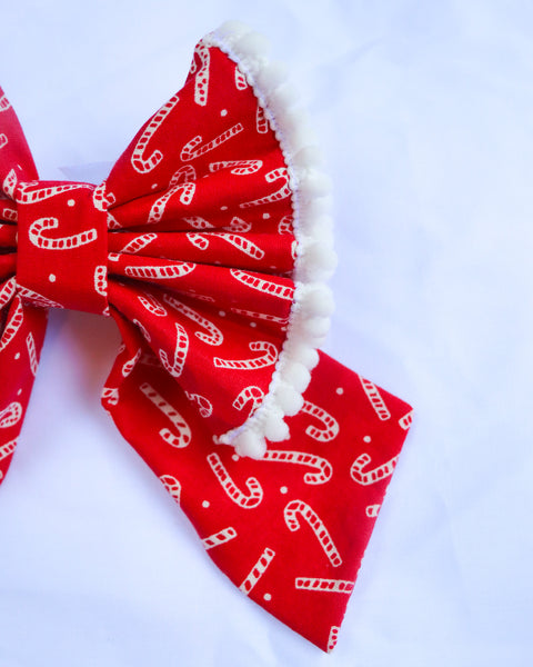 Candy Cane Sailor Bow