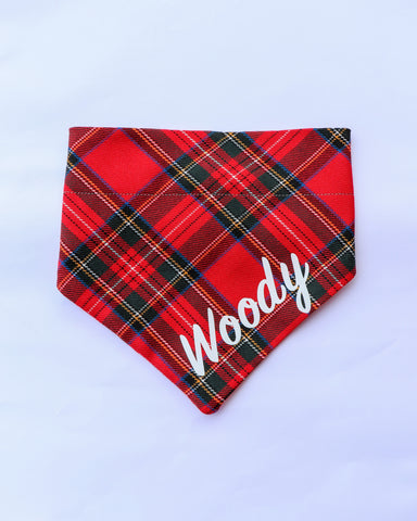 Personalised Red Tartan Bandana